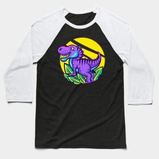Cute Purple Little Dino Baseball T-Shirt